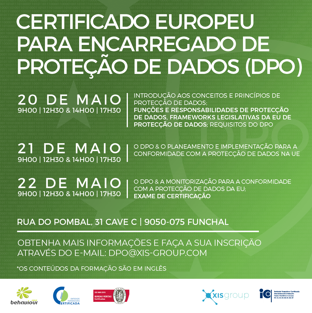 certificado europeu | encarregado de proteção de dados – DPO